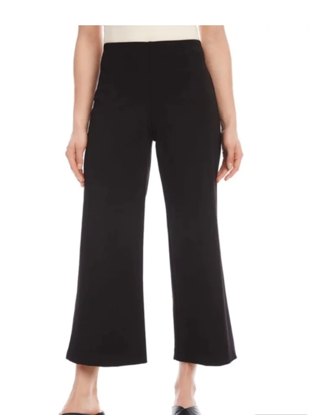 Karen Kane Brooklyn wide leg cropped pants black XL professional staple capsule